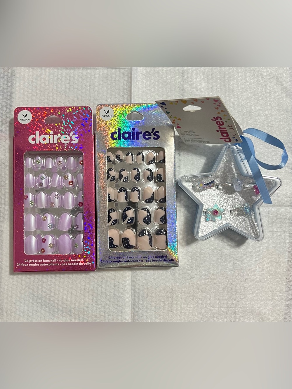 Claire's Press-On Nails And A Set Of Rings